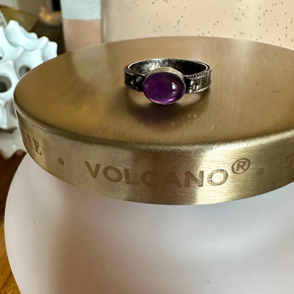 Amethyst ring set in 925 Sterling Silver, size 9